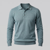 Herren Wollpoloshirt Langarm mit Knopfleiste | Tilman
