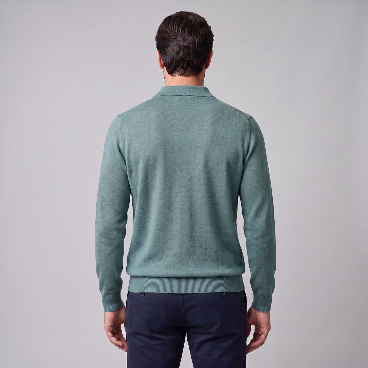 Herren Wollpoloshirt Langarm mit Knopfleiste | Tilman_23