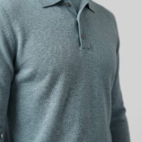 Herren Wollpoloshirt Langarm mit Knopfleiste | Tilman