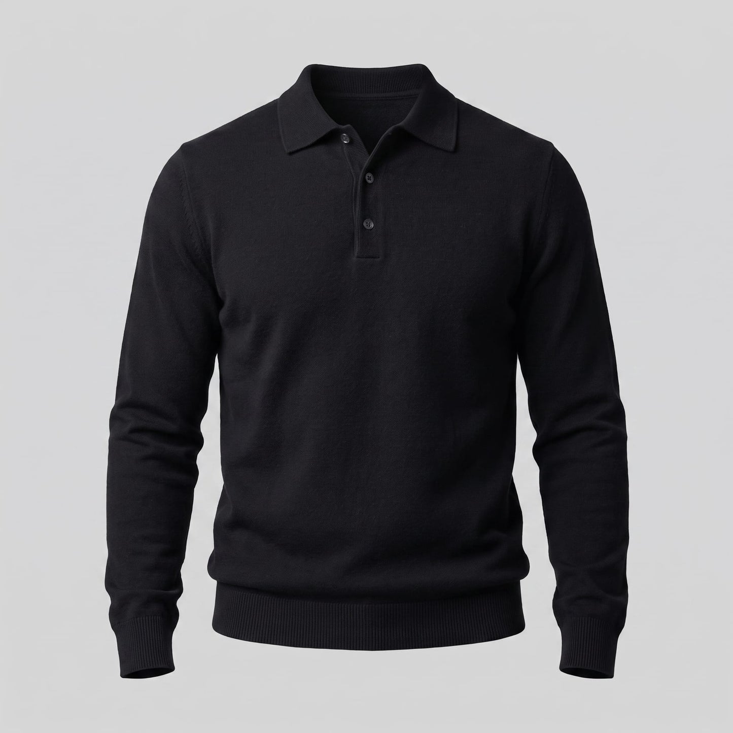 Herren Wollpoloshirt Langarm mit Knopfleiste | Tilman_27