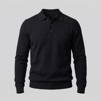Herren Wollpoloshirt Langarm mit Knopfleiste | Tilman