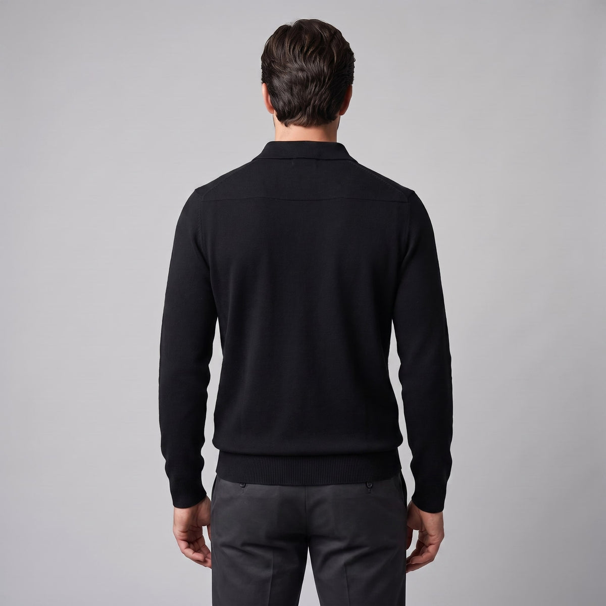 Herren Wollpoloshirt Langarm mit Knopfleiste | Tilman_28
