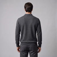 Herren Wollpoloshirt Langarm mit Knopfleiste | Tilman