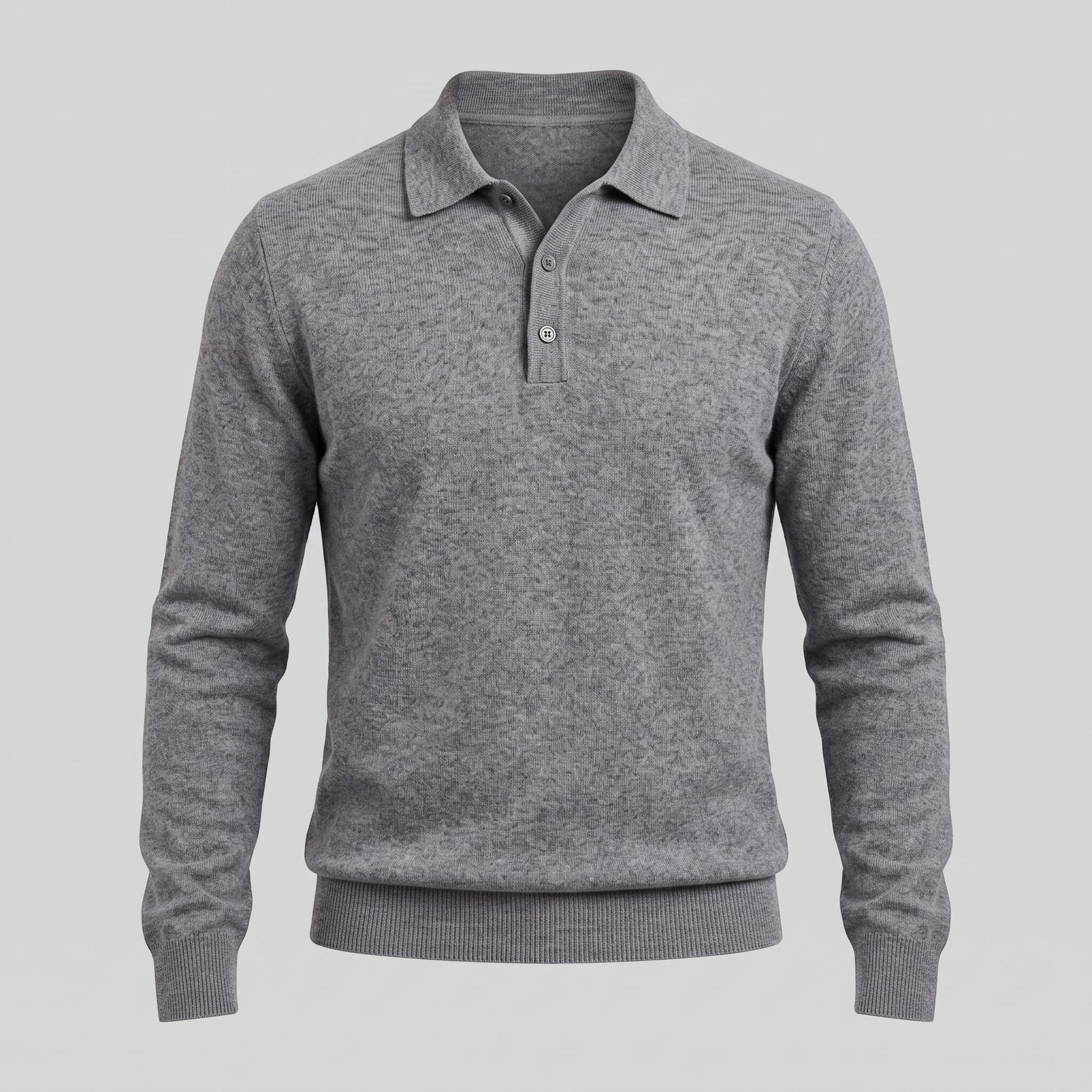 Herren Wollpoloshirt Langarm mit Knopfleiste | Tilman