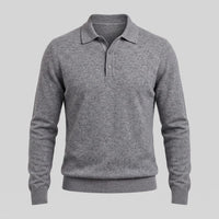 Herren Wollpoloshirt Langarm mit Knopfleiste | Tilman
