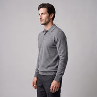 Herren Wollpoloshirt Langarm mit Knopfleiste | Tilman