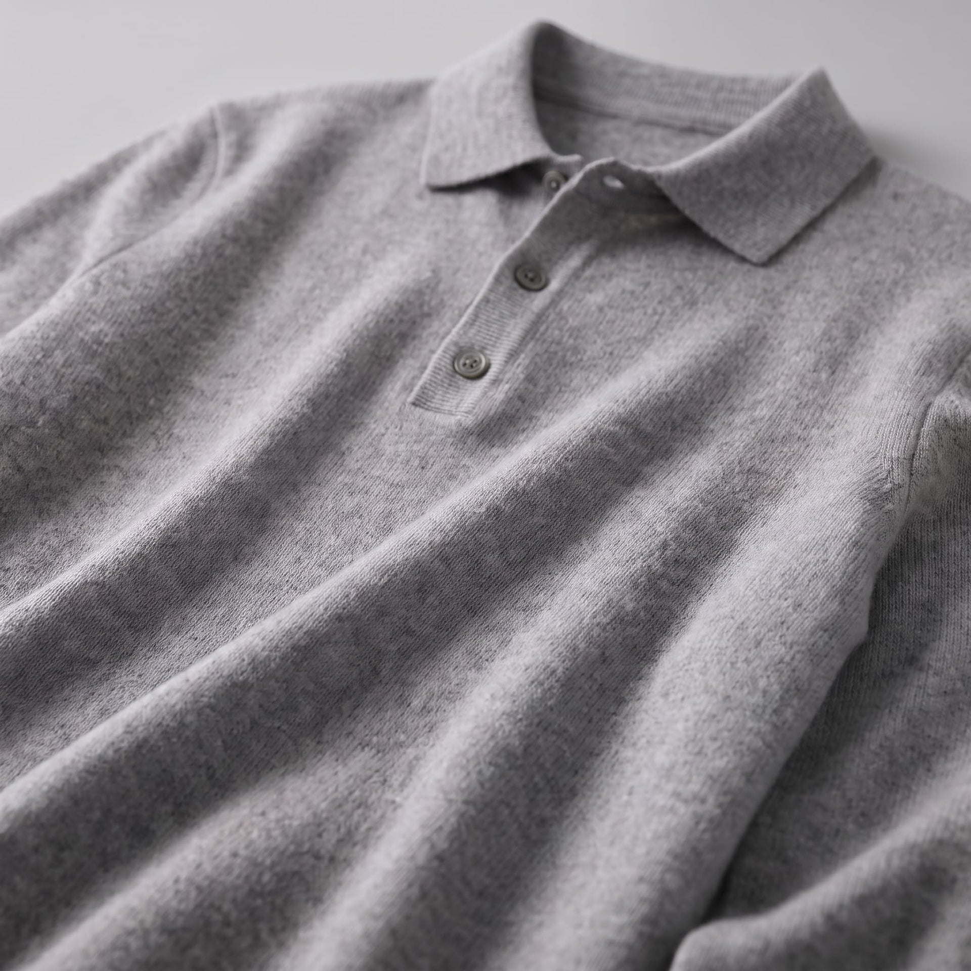 Herren Wollpoloshirt Langarm mit Knopfleiste | Tilman