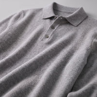 Herren Wollpoloshirt Langarm mit Knopfleiste | Tilman