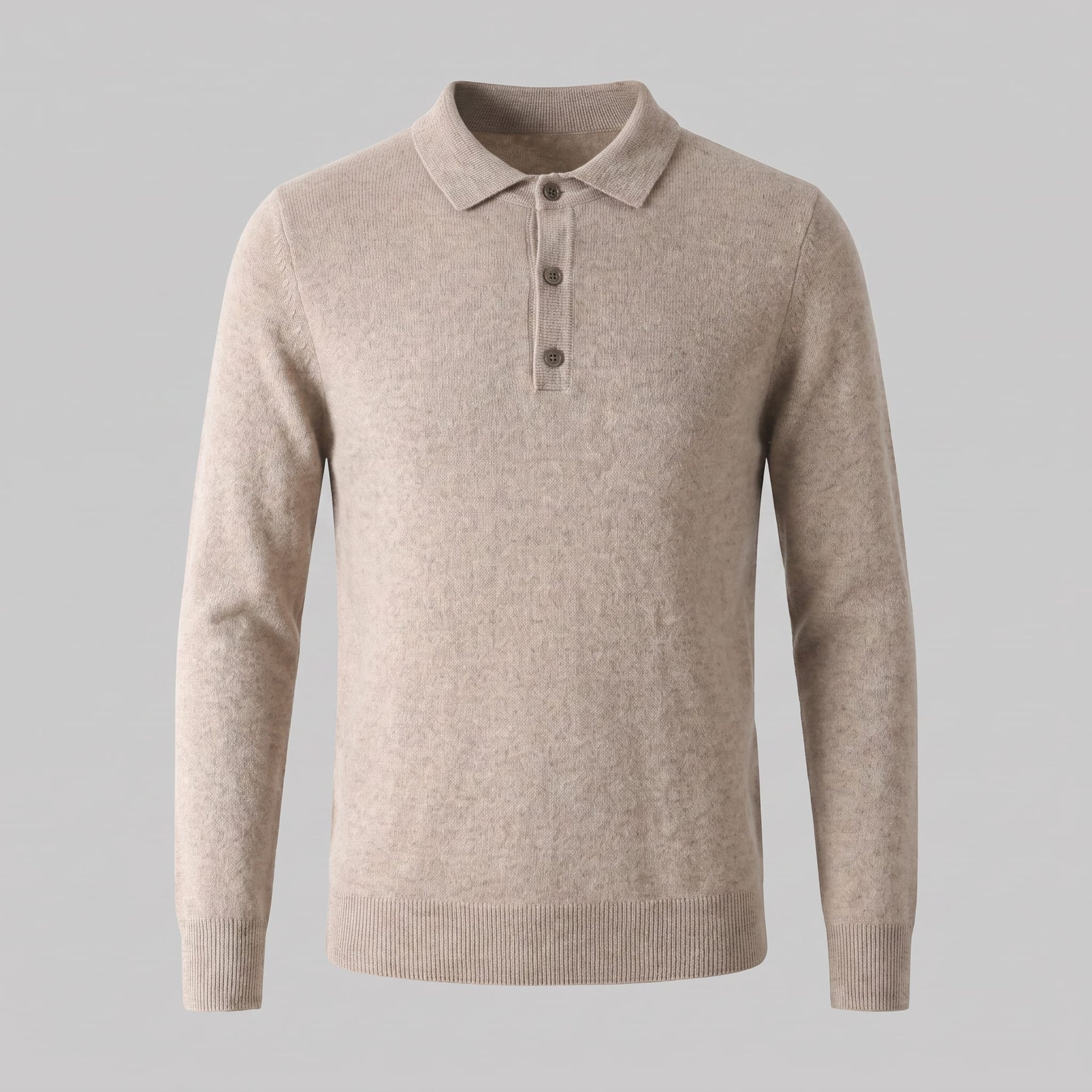 Herren Wollpoloshirt Langarm mit Knopfleiste | Tilman