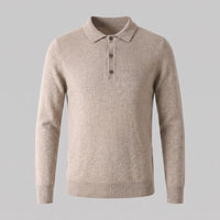 Herren Wollpoloshirt Langarm mit Knopfleiste | Tilman