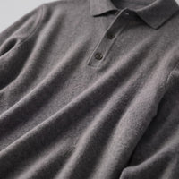 Herren Wollpoloshirt Langarm mit Knopfleiste | Tilman