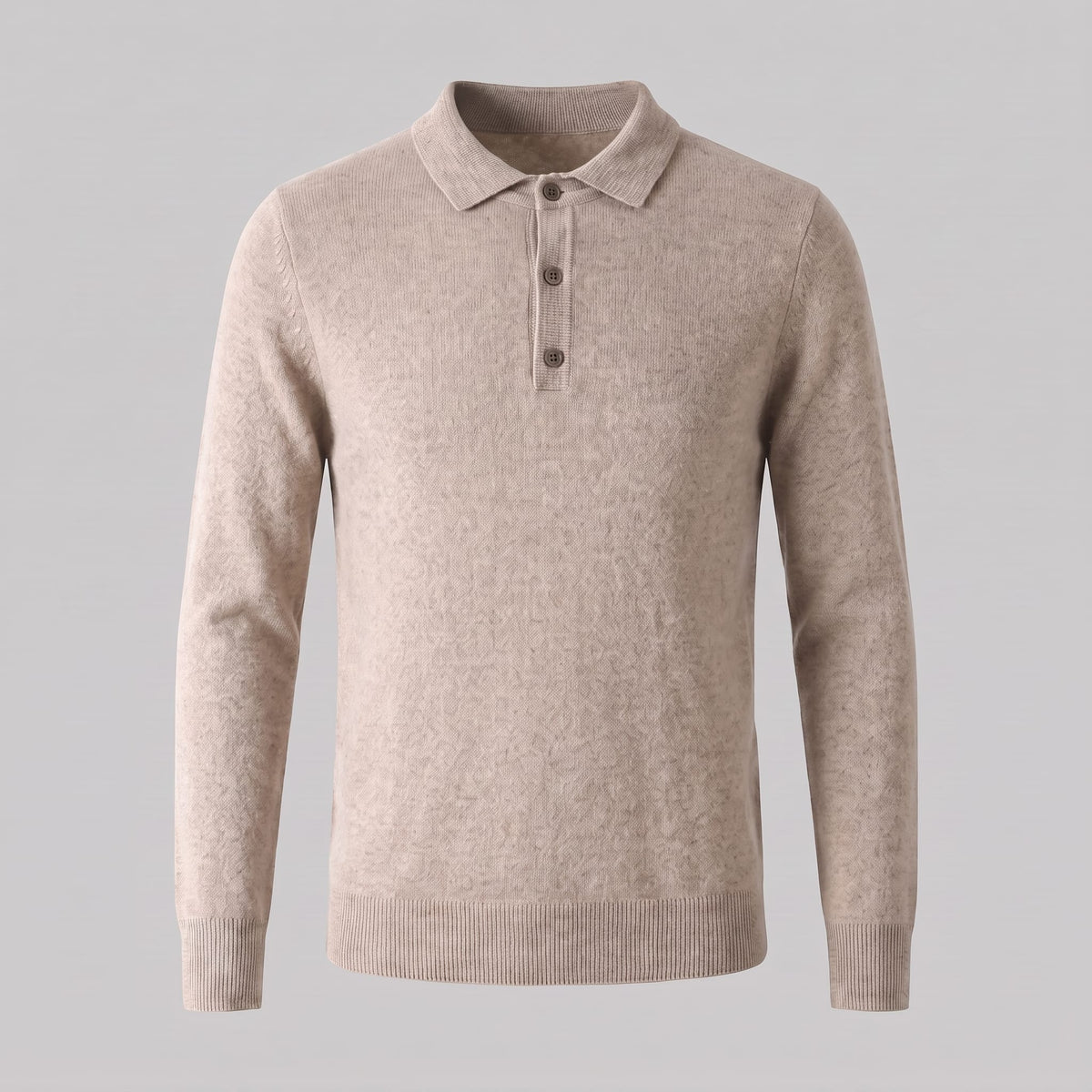 Herren Wollpoloshirt Langarm mit Knopfleiste | Tilman_7