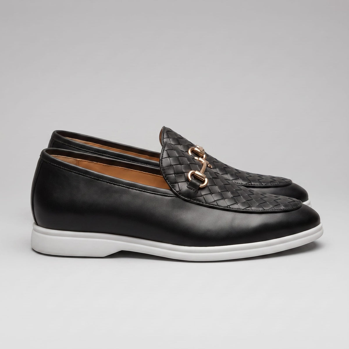 Herren Kunstlederloafer in Flechtoptik mit Trensenspange | Erdmann