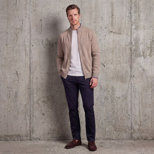 Herren Strickjacke mit Reißverschluss und Stehkragen | Arno_1
