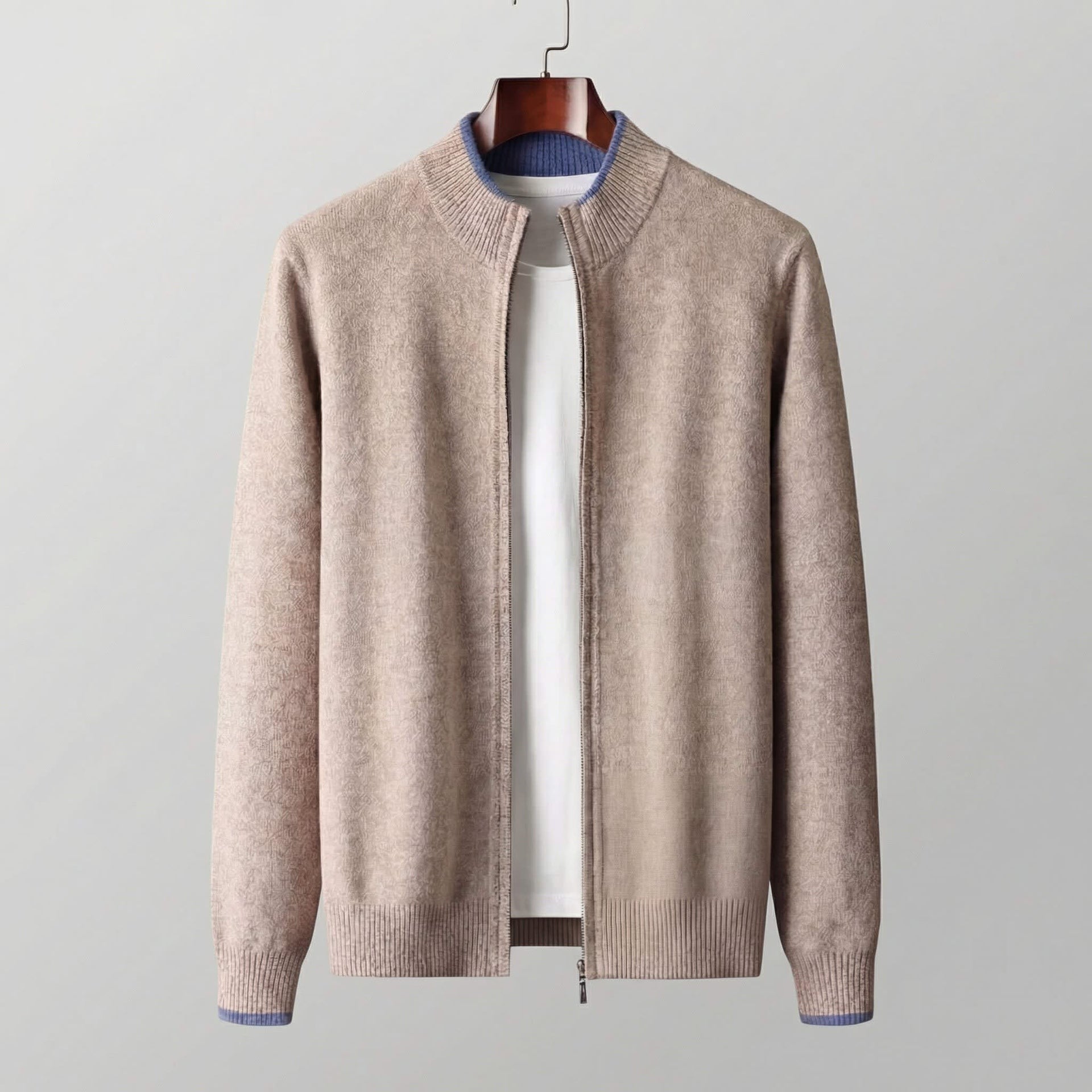 Herren Strickjacke mit Reißverschluss und Stehkragen | Arno