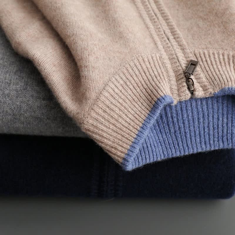 Herren Strickjacke mit Reißverschluss und Stehkragen | Arno_3