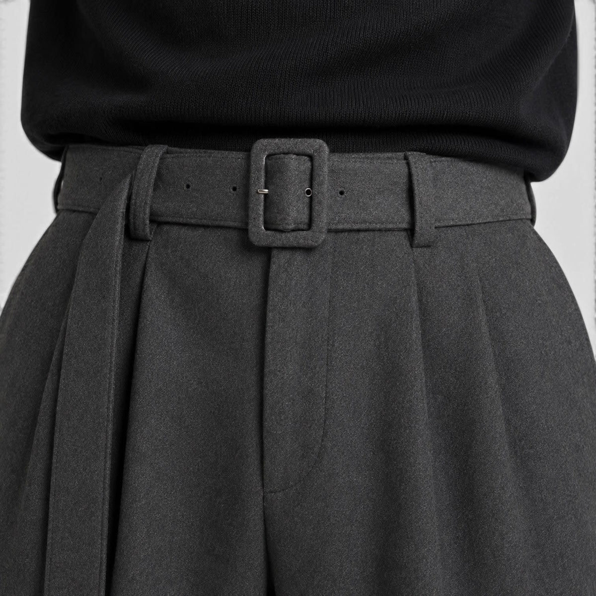 Herren Bundfaltenhose mit Stoffgürtel | Felix