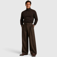 Herren Bundfaltenhose mit Stoffgürtel | Felix