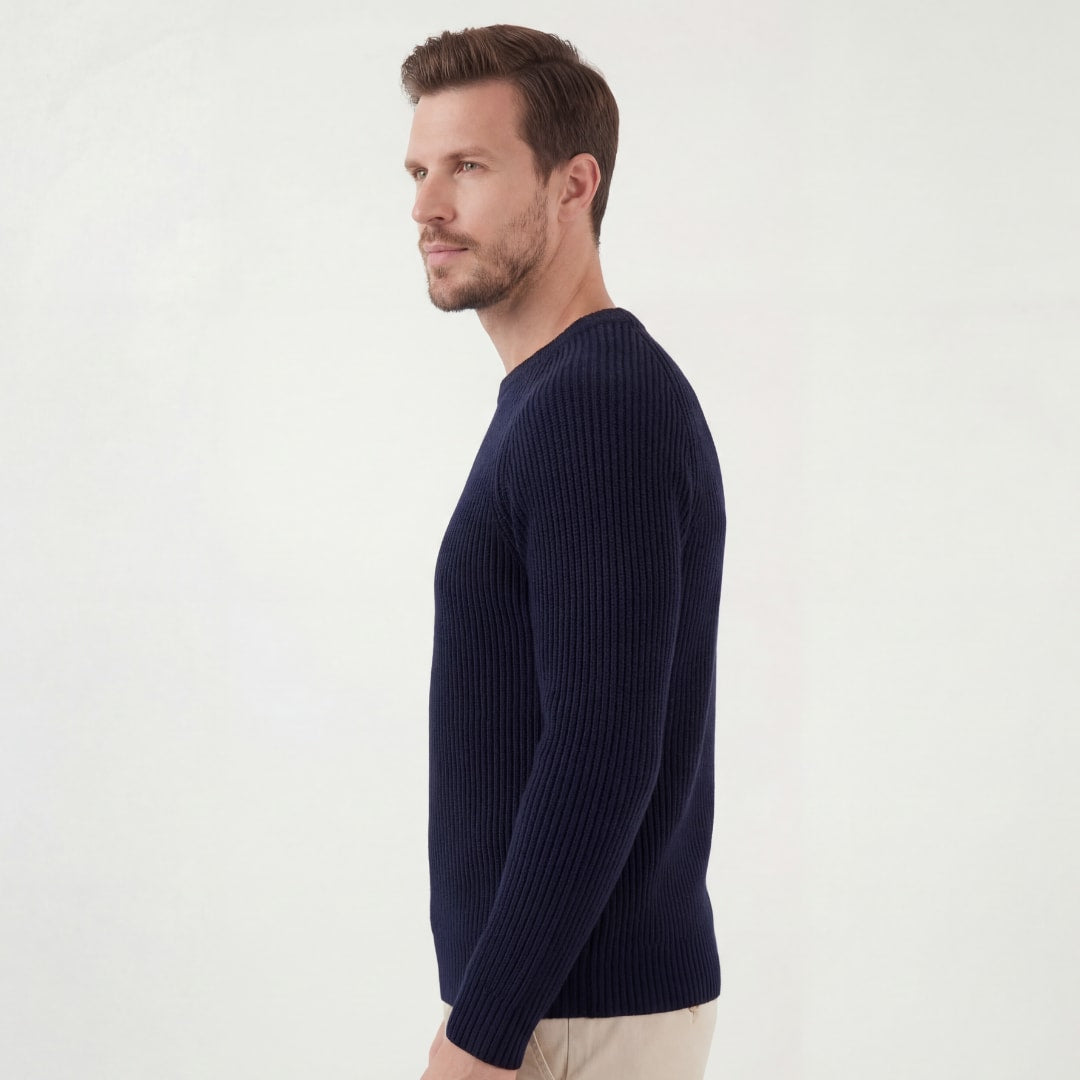 Herren Rippstrickpullover mit Rundhalsausschnitt | Holger_2