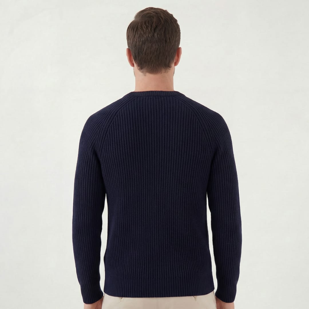 Herren Rippstrickpullover mit Rundhalsausschnitt | Holger_3