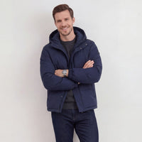 Herren Steppjacke mit Kapuze Marineblau | Hanno