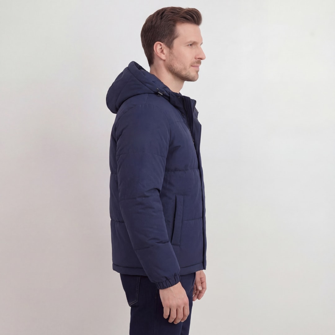 Herren Steppjacke mit Kapuze Marineblau | Hanno