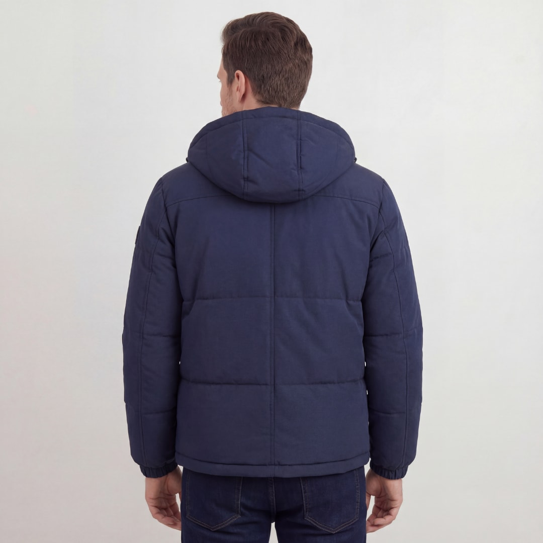 Herren Steppjacke mit Kapuze Marineblau | Hanno_3