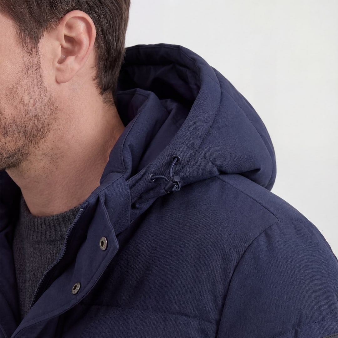 Herren Steppjacke mit Kapuze Marineblau | Hanno