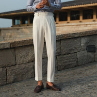 Herren Bundfaltenhose mit hohem Bund | Leander