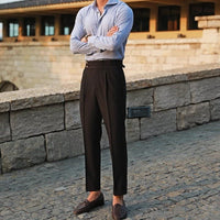 Herren Bundfaltenhose mit hohem Bund | Leander