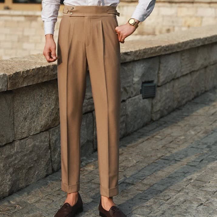 Herren Bundfaltenhose mit hohem Bund | Leander