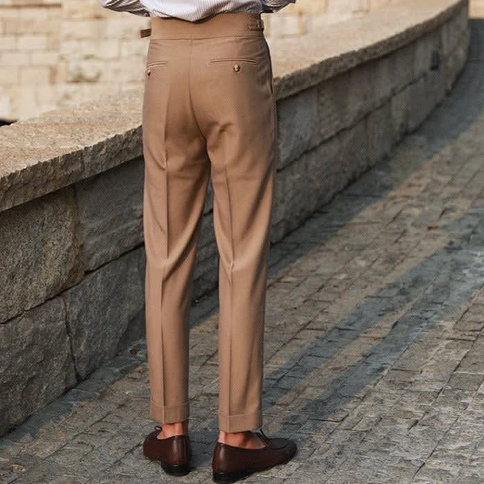 Herren Bundfaltenhose mit hohem Bund | Leander_4