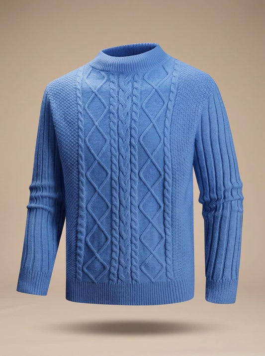 Herren Feinstrickpullover mit Zopfmuster und Rollkragen | Felix_1