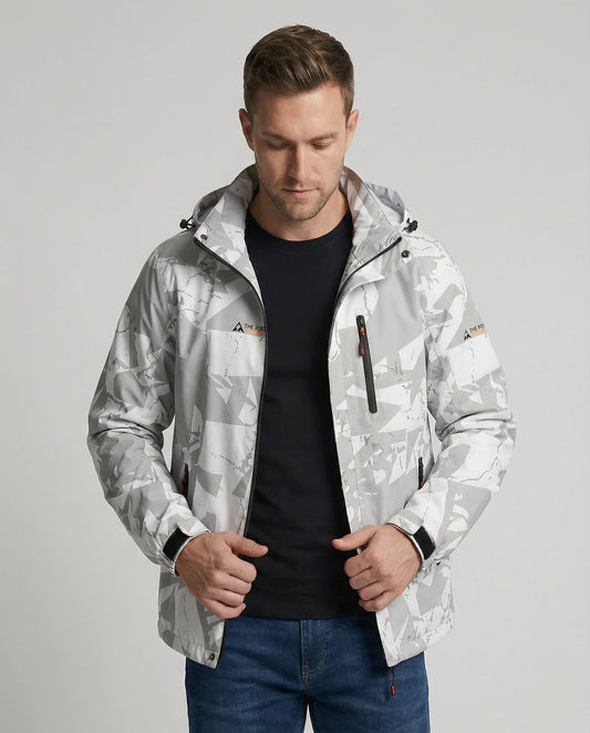 Herren Winter-Skijacke mit Reißverschluss im sportlichen Stil mit Buchstabendruck | Aaron_1