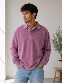 Herren Polo-Sweatshirt Oversize mit Knopfleiste | Willy