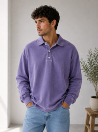 Herren Polo-Sweatshirt Oversize mit Knopfleiste | Willy