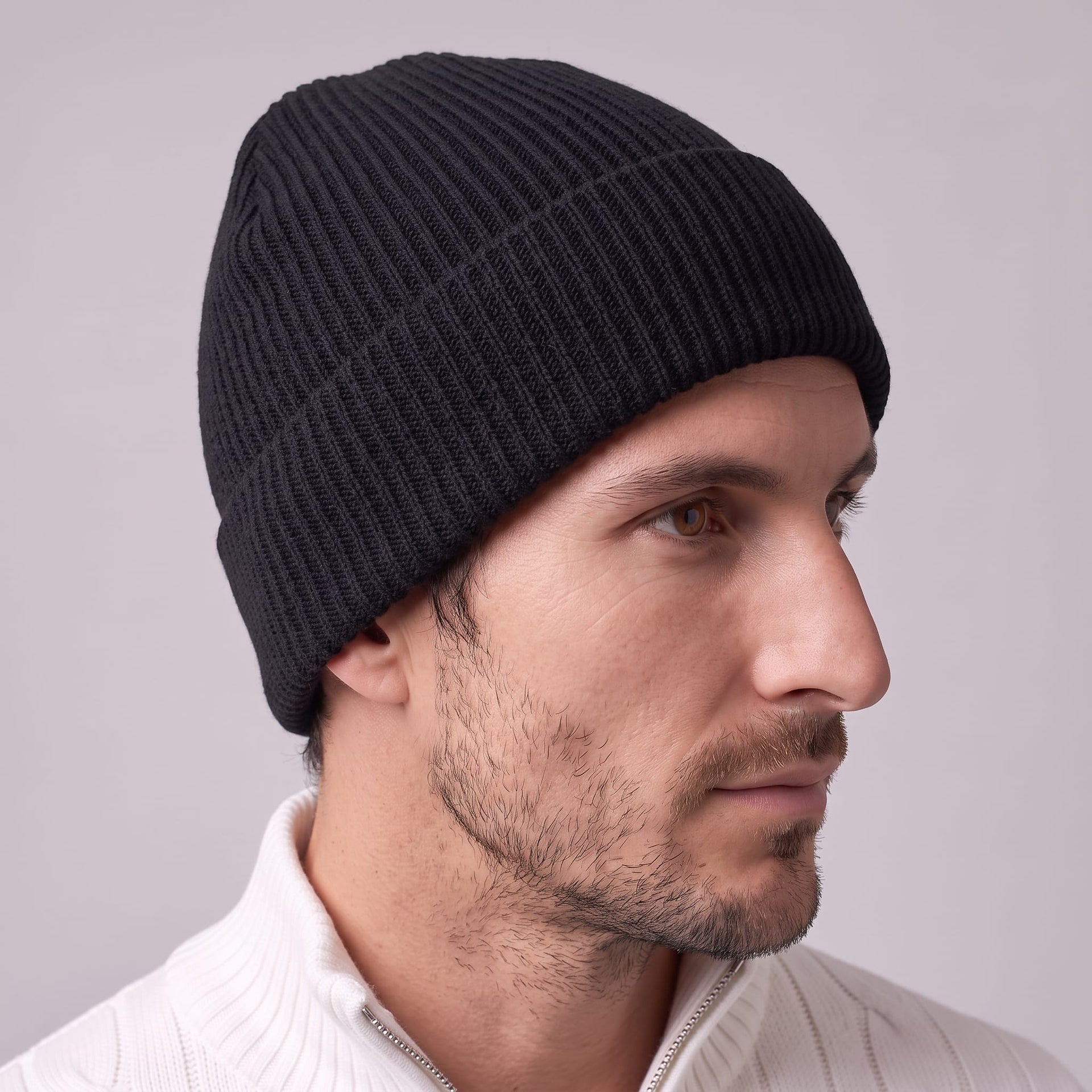 Herren Strickmütze mit Umschlag | Tobias