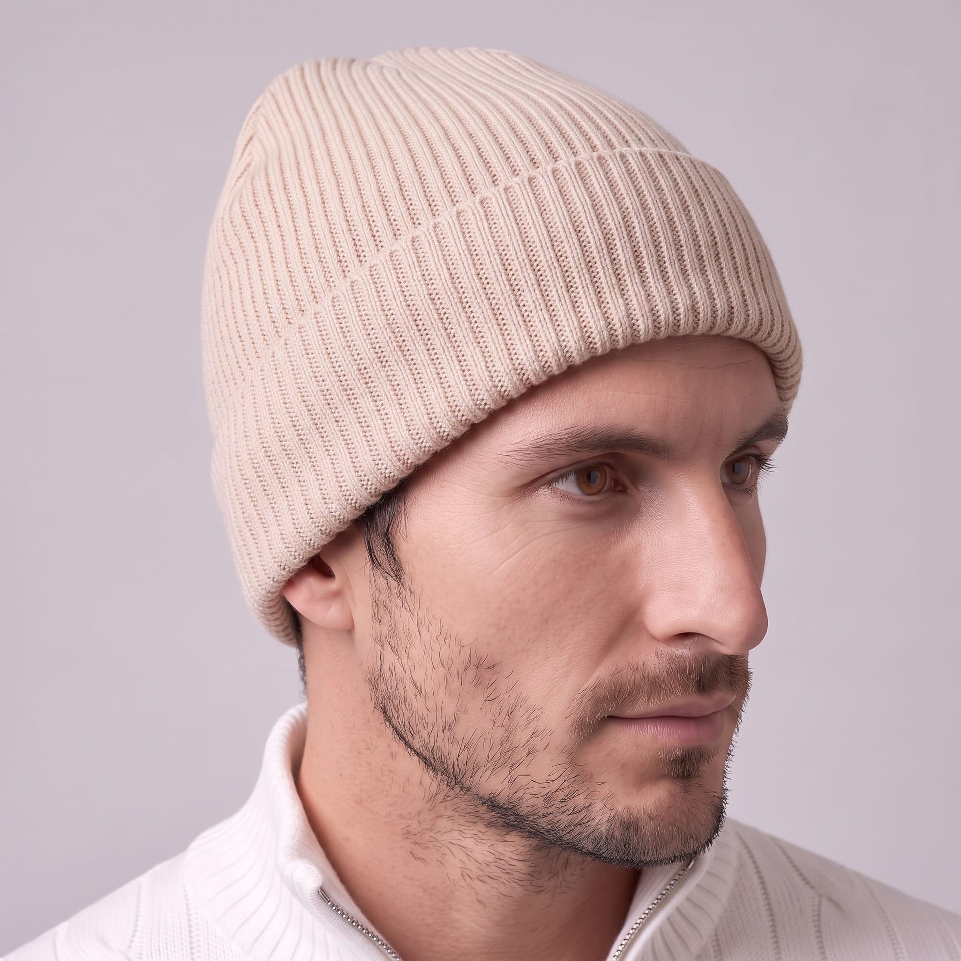 Herren Strickmütze mit Umschlag | Tobias
