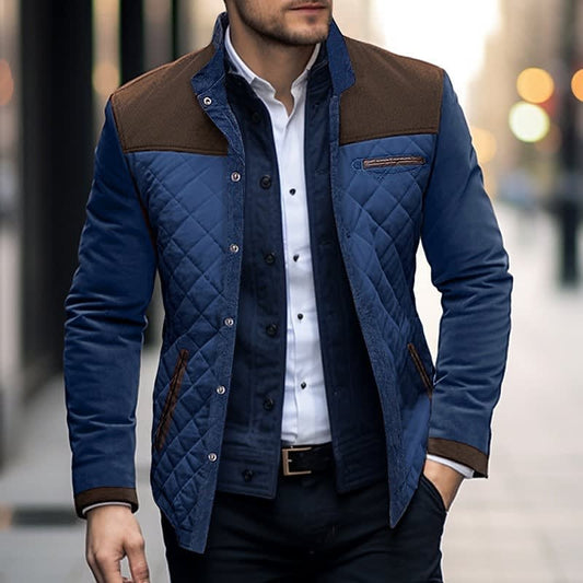 Herren Steppjacke zweifarbig mit Druckknöpfen | Simon_1
