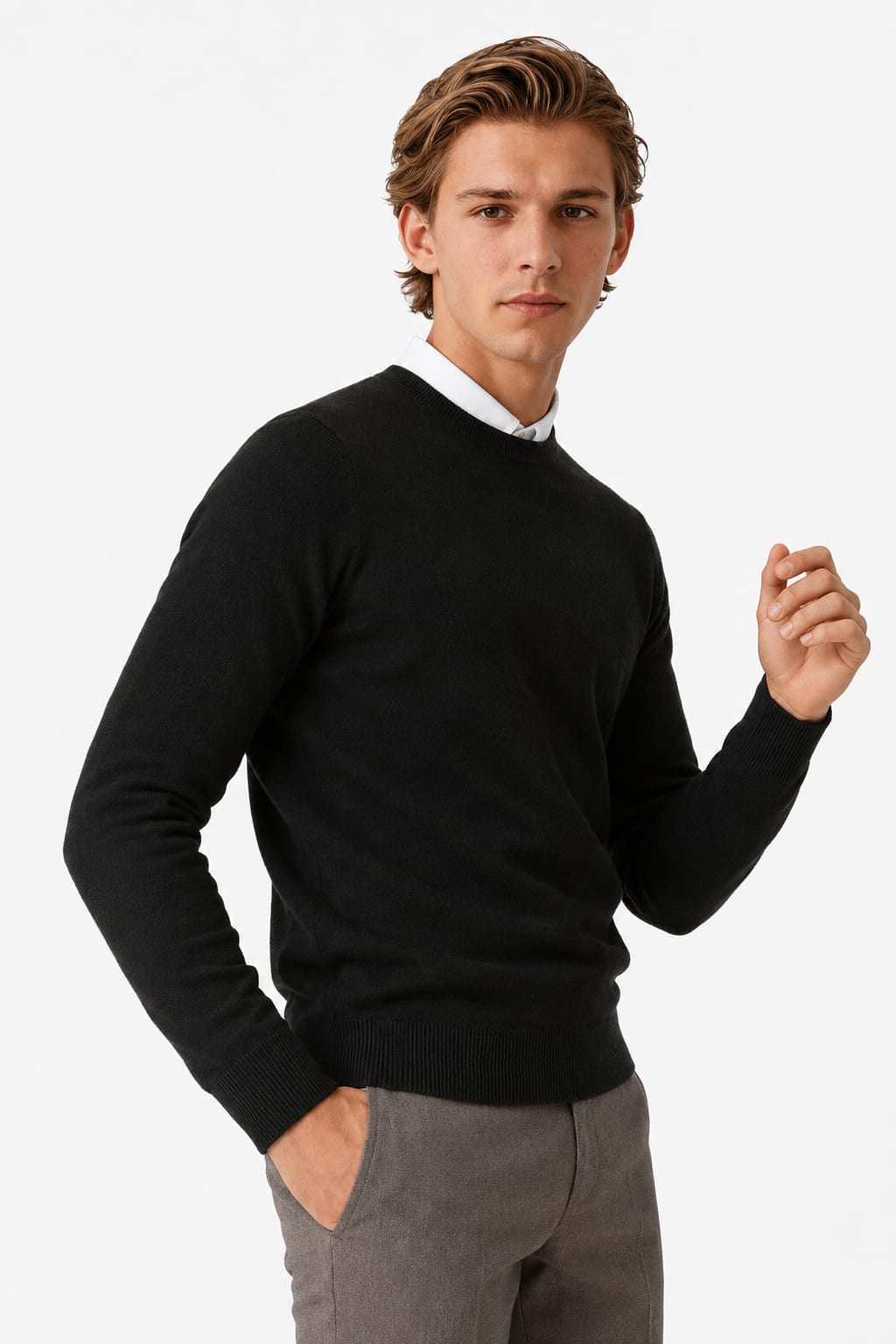 Herren Strickpullover mit Rundhalsausschnitt | Michel