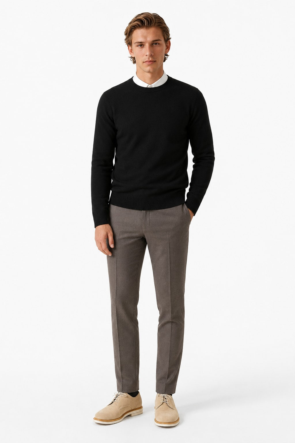 Herren Strickpullover mit Rundhalsausschnitt | Michel