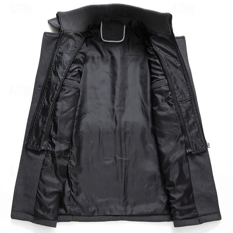 Herren Trenchcoat tailliert mit Strickkragen | Hans