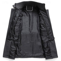 Herren Trenchcoat tailliert mit Strickkragen | Hans